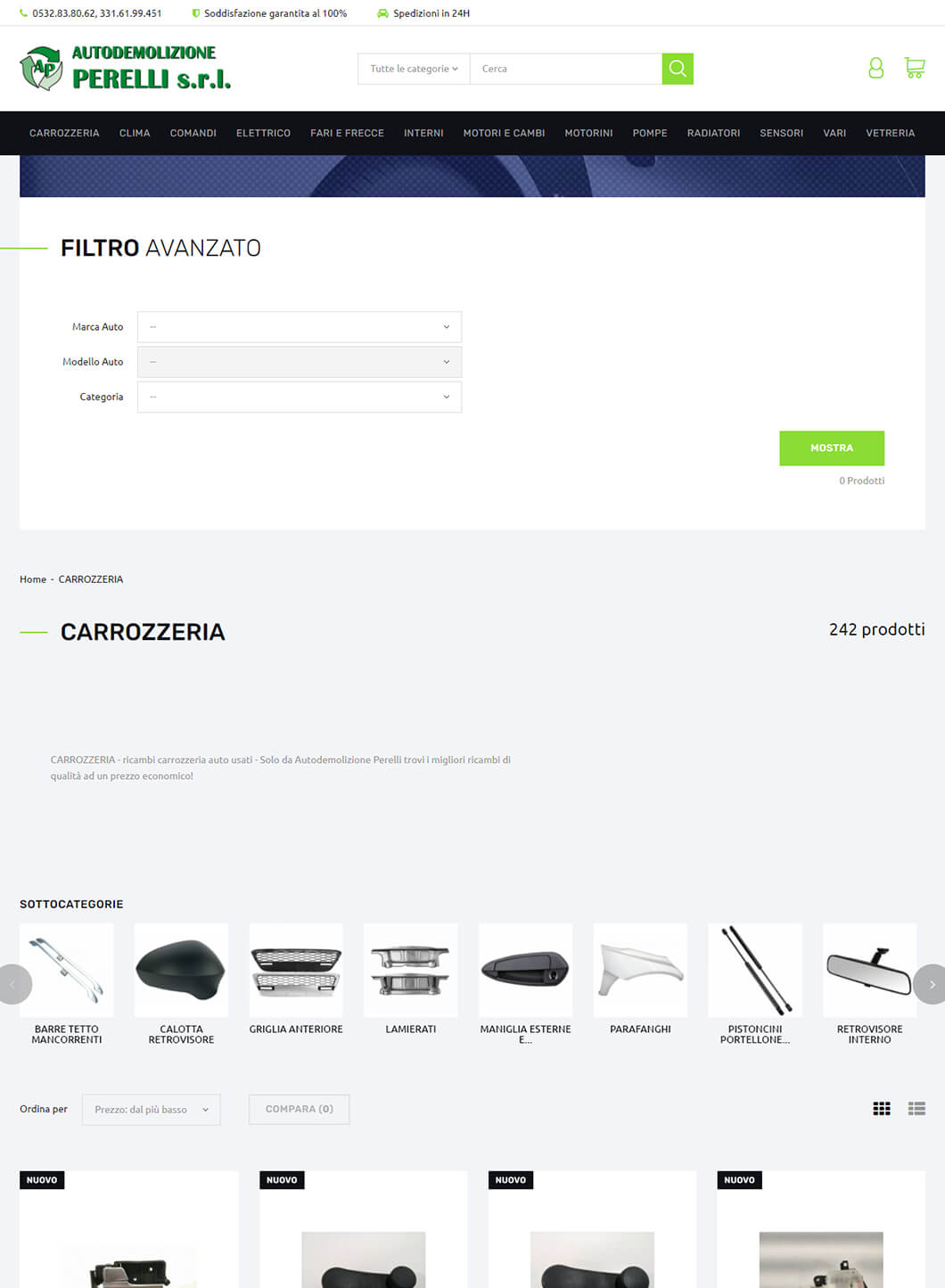 Neryus Car Parts listing Prima