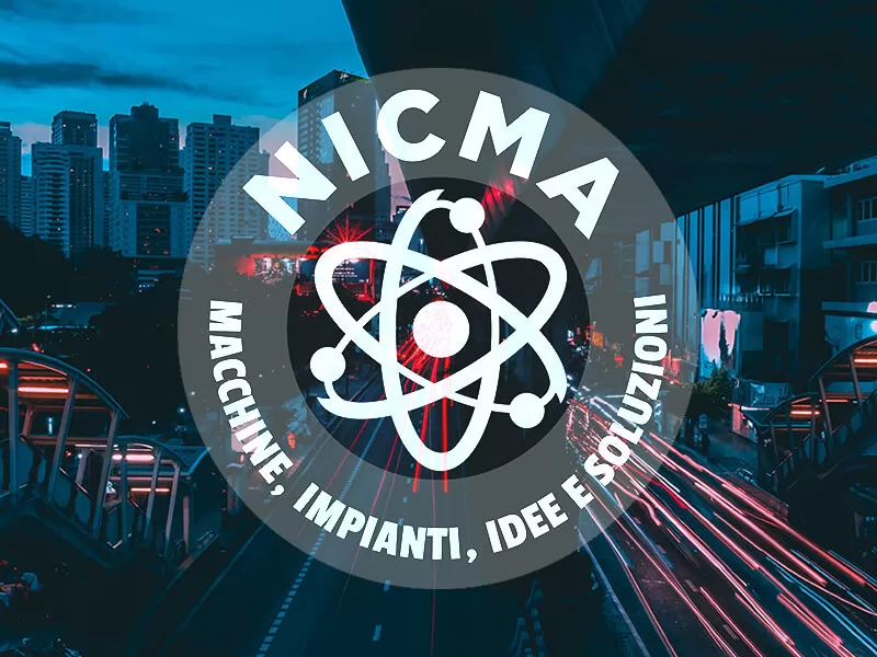 Logo design per Nicma - Progettazione, sviluppo e consulenza ad alto valore tecnologico per industria 4.0, impianti tecnologici, energia, macchine e prototipi industriali